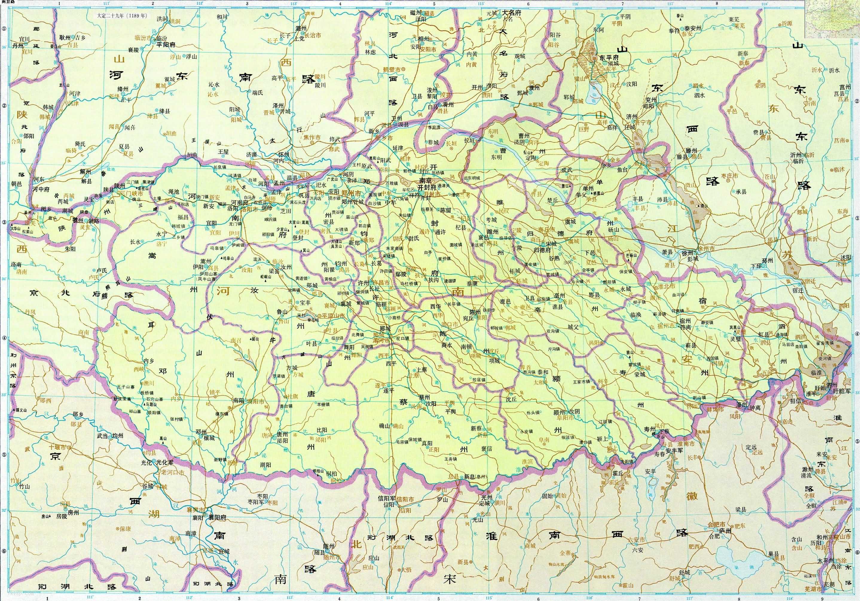 金朝 南京路 地图全图高清版插图 金朝 南京路 地图全图高清版