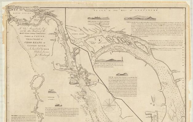 1847年广东珠江地图 中英文对照版插图