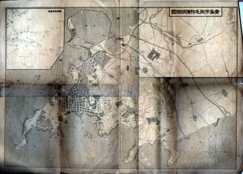 1914年《青岛市街及防备明细图》