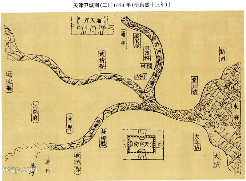 1674年《天津卫城图》插图