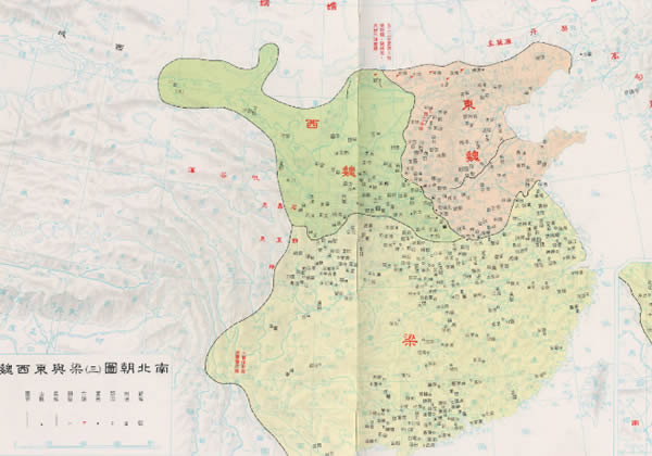 南北朝 梁与东西魏形势地图缩略图