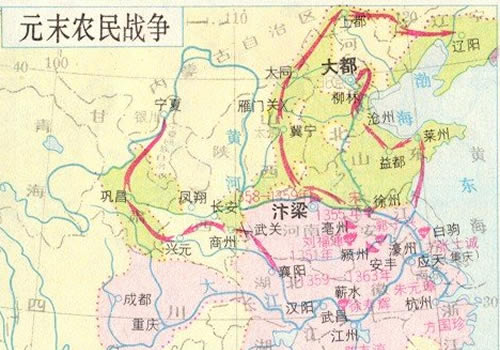 元末农民战争形势图缩略图