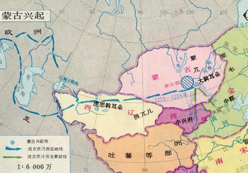 蒙古成吉思汗西征线路图缩略图