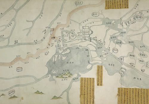 岳阳至长江入海及自江阴沿大运河至北京故宫水道彩色图