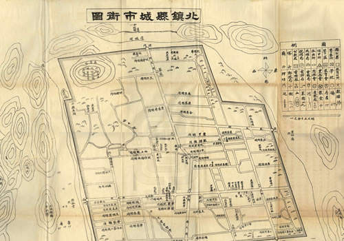 1933年《北镇县城市街图》