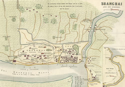 1853年英文版《上海及郊区图》
