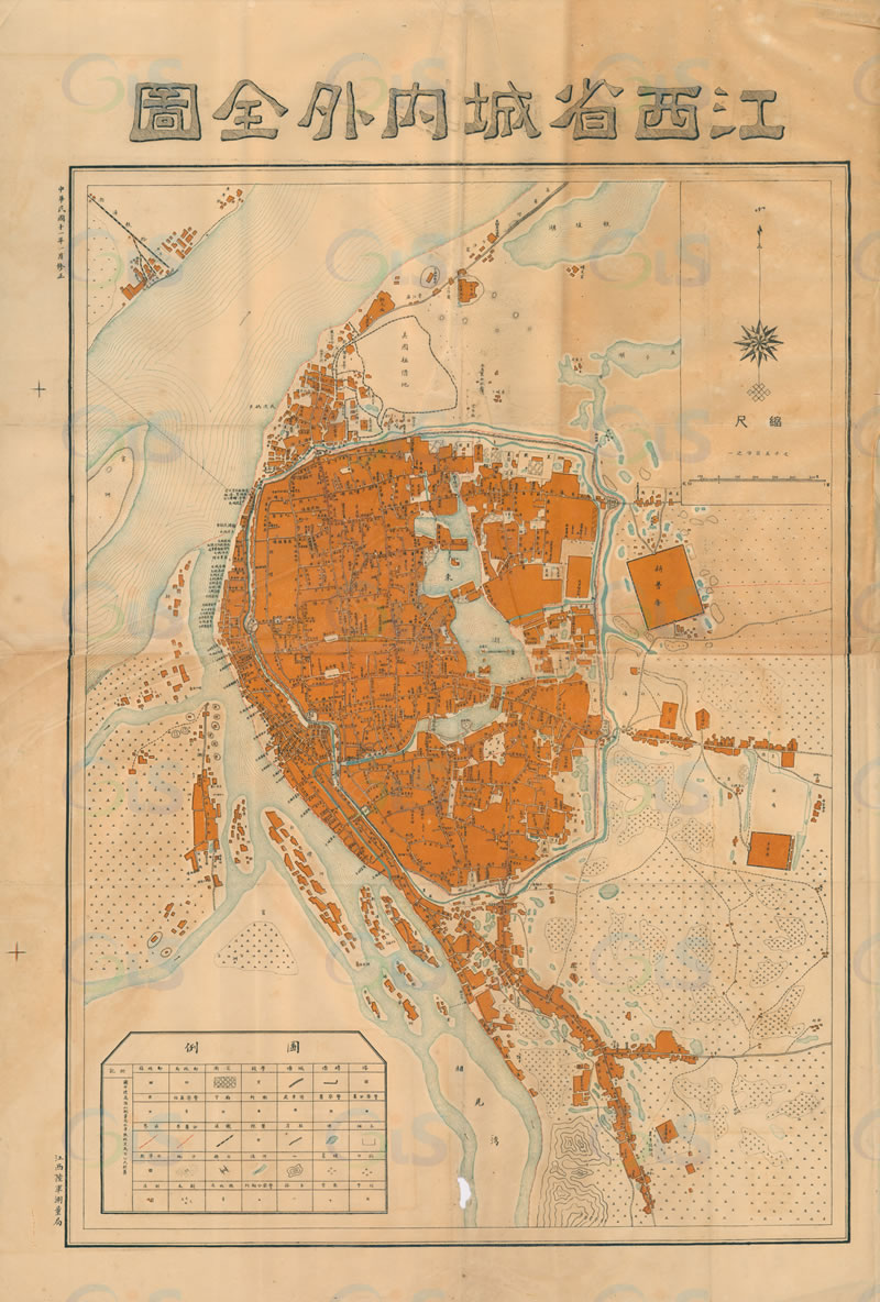 1922年南昌《江西省城内外全图》预览图 1922年南昌《江西省城内外全图》预览图