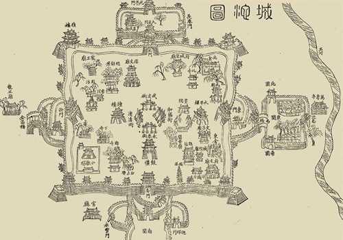 1830年《大同县城池图》缩略图