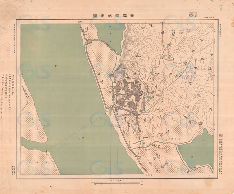 1949年湖北《黄冈县城市图》预览图 1949年湖北《黄冈县城市图》预览图