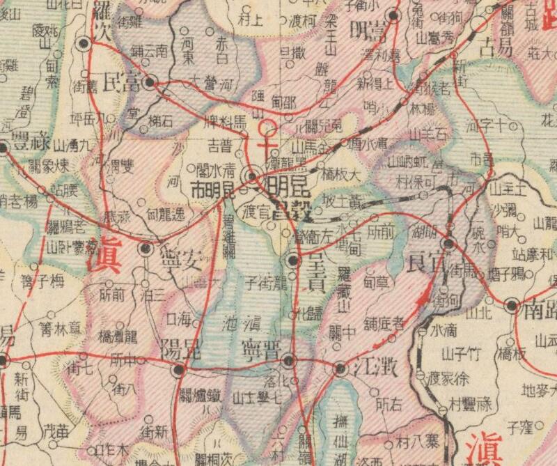 1945年《云南省明细地图》预览图1 1945年《云南省明细地图》预览图1