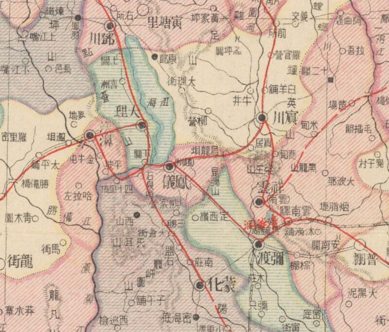 1945年《云南省明细地图》预览图3 1945年《云南省明细地图》预览图3
