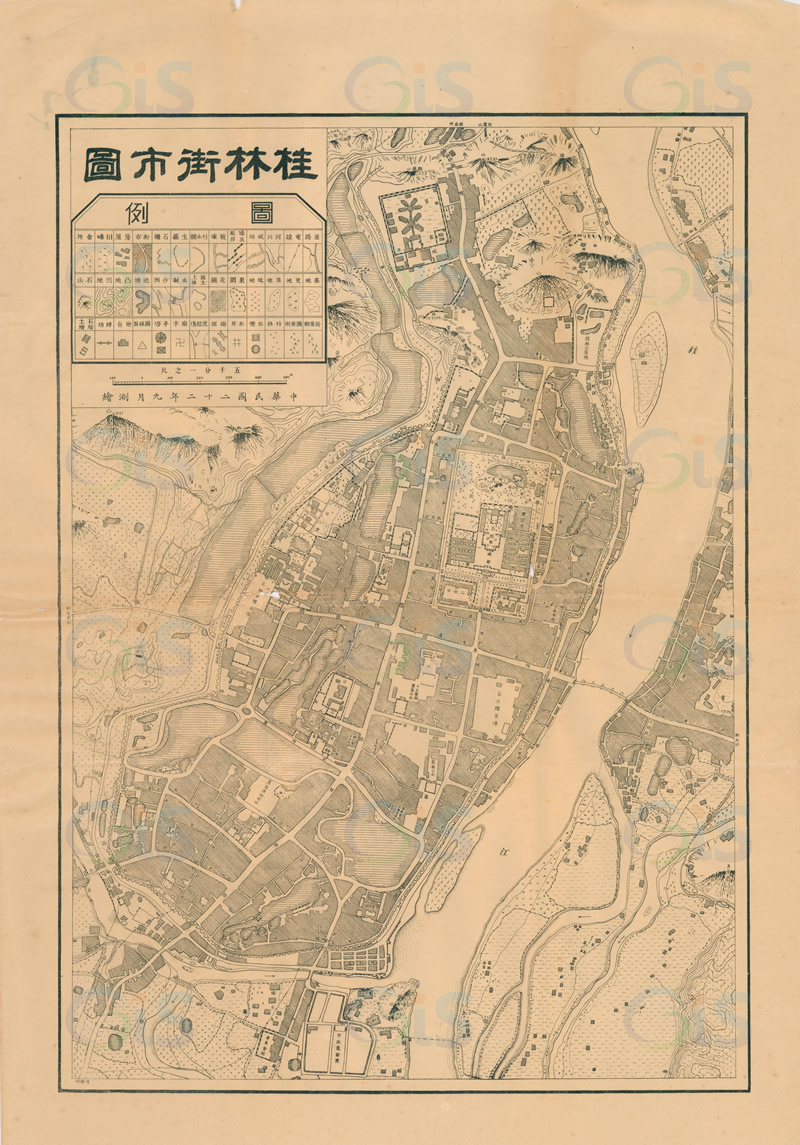 1933年《桂林街市图》预览图 1933年《桂林街市图》预览图