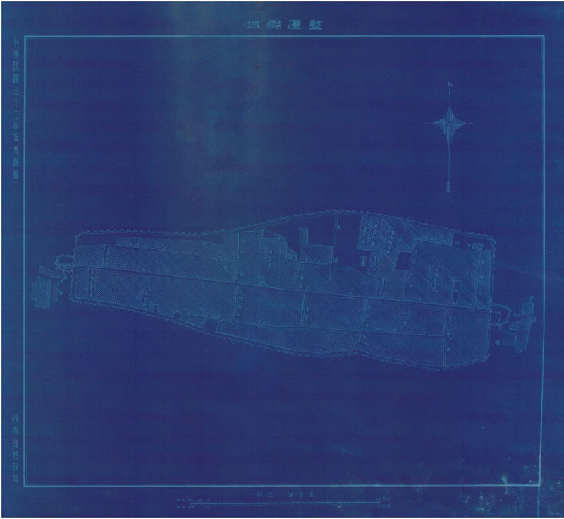 1943年周至县《盩厔县城》图预览图