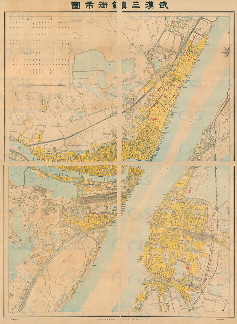 1922年《武汉三镇街市图》预览图 1922年《武汉三镇街市图》预览图
