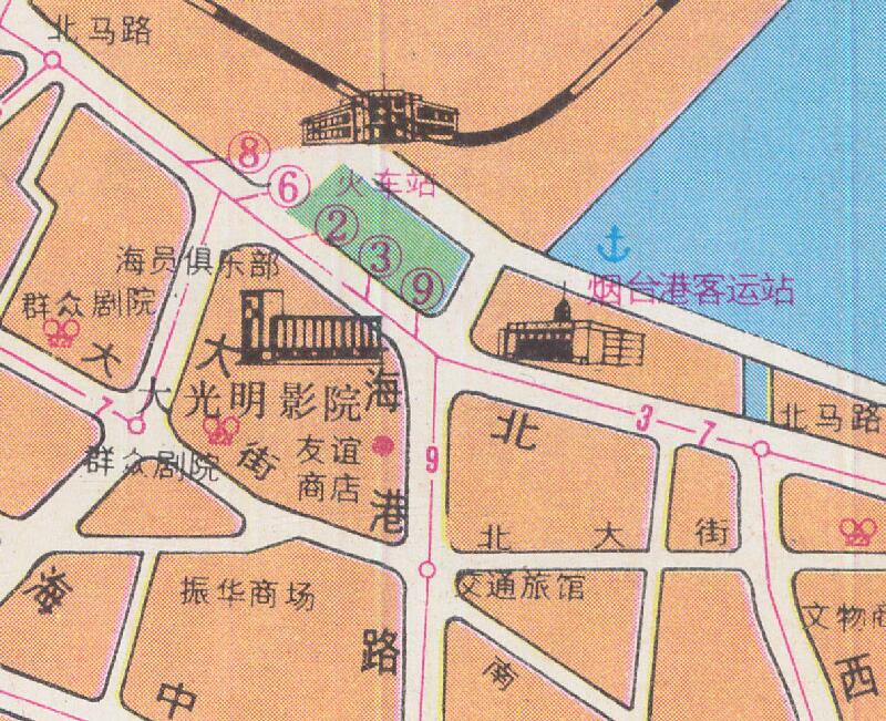 1984年《烟台市交通图》预览图2 1984年《烟台市交通图》预览图2