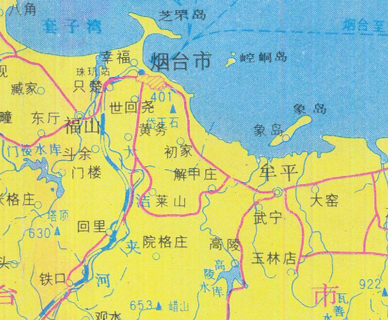 1984年《烟台市交通图》预览图4 1984年《烟台市交通图》预览图4