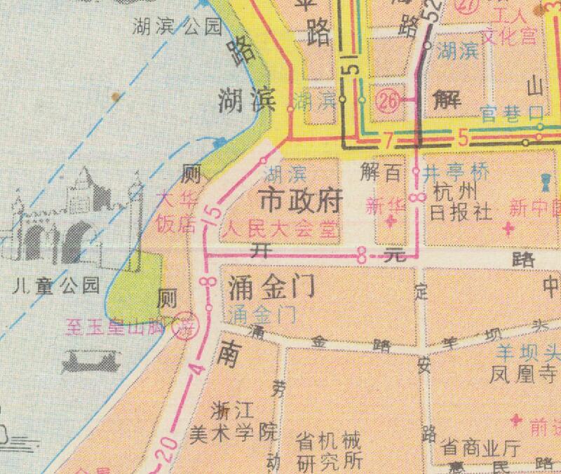 1985年《杭州旅游图》预览图3 1985年《杭州旅游图》预览图3