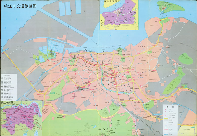 1997年《最新镇江市交通旅游图》预览图1 1997年《最新镇江市交通旅游图》预览图1