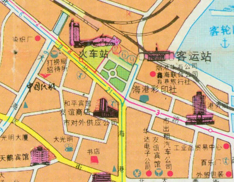 1992年《烟台交通游览图》预览图2 1992年《烟台交通游览图》预览图2