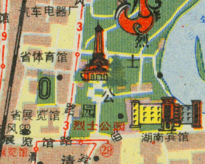 1987年《长沙旅游交通图》预览图2 1987年《长沙旅游交通图》预览图2