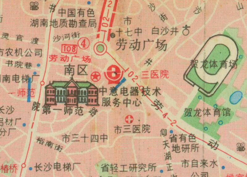 1994年《长沙旅游交通图》预览图2 1994年《长沙旅游交通图》预览图2