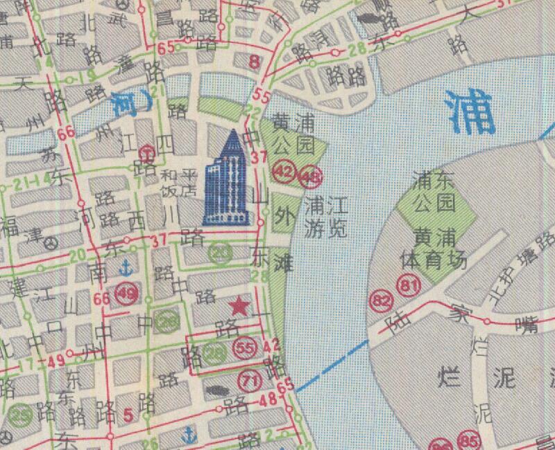 80年代《上海游览交通图》预览图2 80年代《上海游览交通图》预览图2