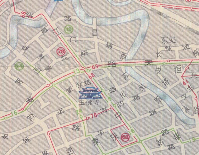 80年代《上海游览交通图》预览图3 80年代《上海游览交通图》预览图3