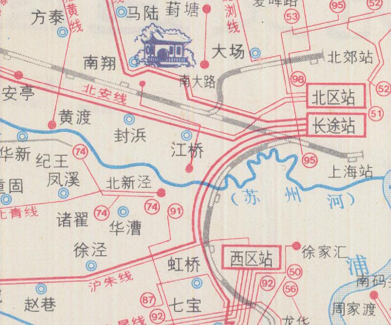 80年代《上海游览交通图》预览图4 80年代《上海游览交通图》预览图4