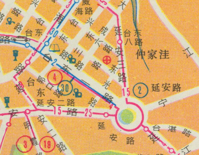 1984年《青岛游览交通图》预览图2 1984年《青岛游览交通图》预览图2