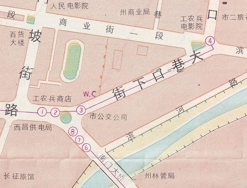 1983年《凉山州西昌市旅游交通图》插图2