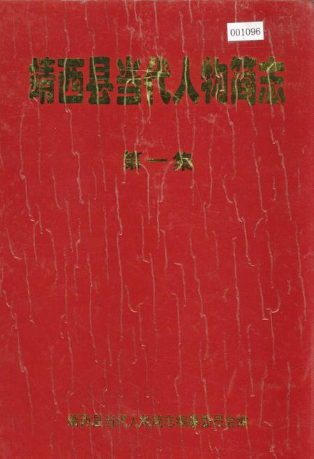 《靖西县当代人物简志 第一集》.pdf_广西壮族自治区志