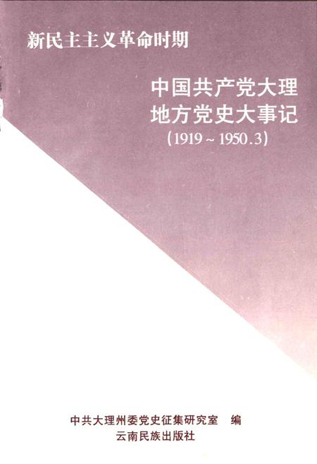 《新民主主义革命时期中国共产党大理地方党史大事记》.pdf_云南省志插图1 《新民主主义革命时期中国共产党大理地方党史大事记》.pdf_云南省志插图1