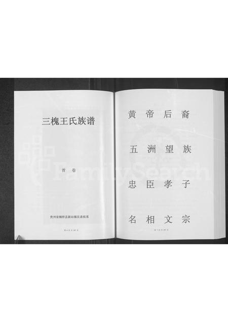 6849.桐梓县新站镇艮斋祖系三槐王氏族谱 : 第二房增补册 (仁怀市茅台镇上坪村承禄祖支).pdf电子版插图4 6849.桐梓县新站镇艮斋祖系三槐王氏族谱 : 第二房增补册 (仁怀市茅台镇上坪村承禄祖支).pdf电子版插图4