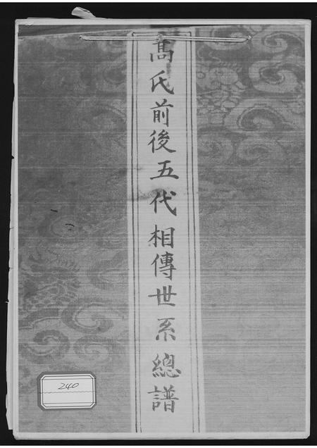 甘肃高氏-高氏前后五代相传世系总谱(别名：龙沙高氏之家谱).pdf电子版插图