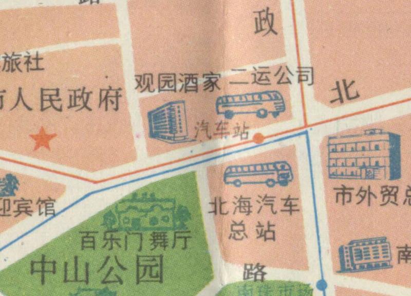1988年《北海交通游览图》插图2 1988年《北海交通游览图》插图2