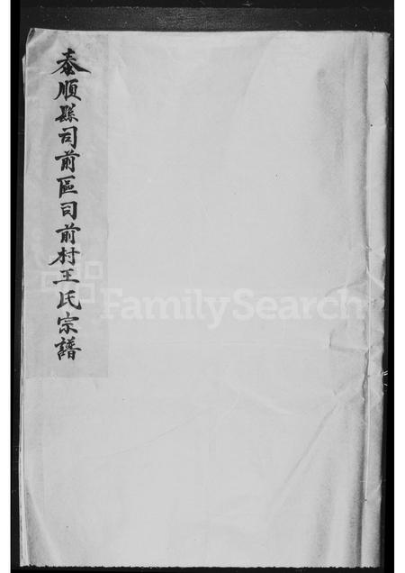 4562.泰顺县司前区司前村王氏宗谱(别名：王氏宗谱).pdf电子版