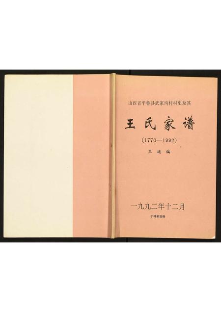山西王氏-山西省平鲁县武家沟村村史及其王氏家谱.pdf电子版插图