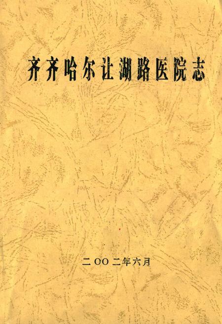 《齐齐哈尔让湖路医院志》.pdf电子版_黑龙江省志