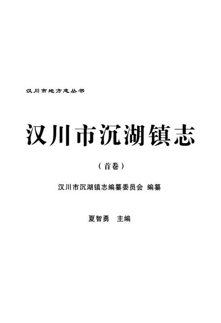 《《汉川市沉湖镇志(首卷)》》.pdf电子版_湖北省志插图1