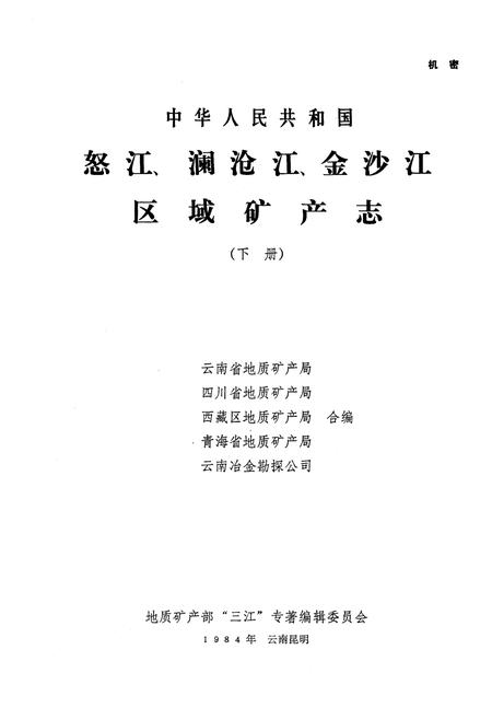 《怒江、澜沧江、金沙江区域矿产志(下册)》.pdf电子版_其他志插图1