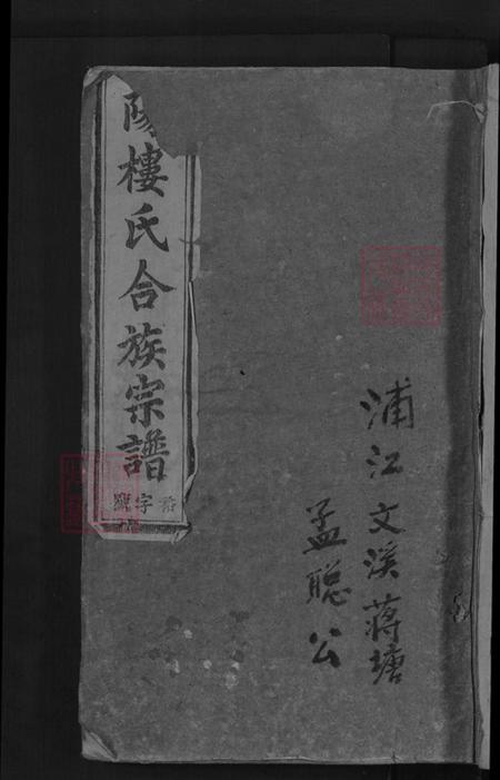 浙江省金华市浦江县楼氏族谱-浦阳楼氏合族宗谱.pdf电子版