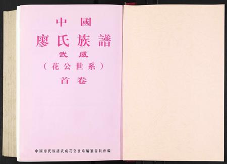 福建廖氏族谱-中国廖氏族谱武威(花公世系)[5卷,含卷首].pdf电子版插图1