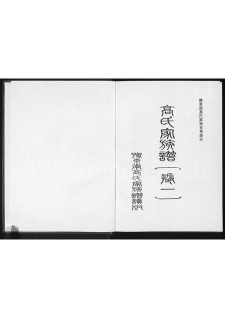 河南高氏族谱-高氏家族谱 _ 豫东南高氏家族支系部分 [残1卷].pdf电子版插图1
