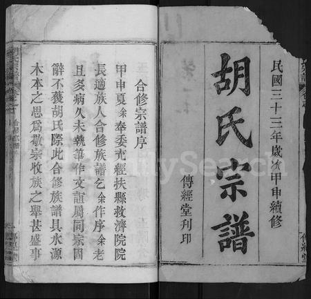 河南胡氏族谱-胡氏宗谱 [26卷,首1卷].pdf电子版插图1