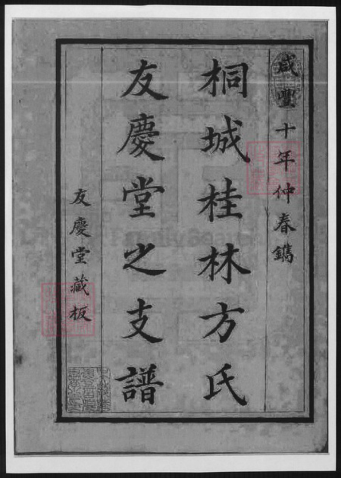 安徽省安庆市桐城市方氏族谱-安徽桐城桂林方氏友庆堂支谱.pdf电子版插图1