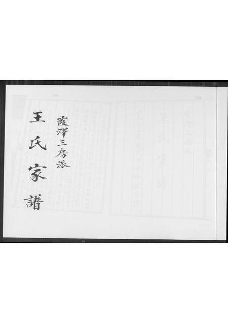 福建王氏族谱-王氏家谱霞泽三房派.pdf电子版插图1