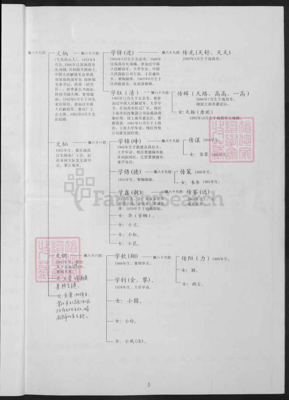江西省南昌市新建区长堎镇高氏族谱-高文炳家族远古至今嫡系宗亲简谱.pdf电子版插图5