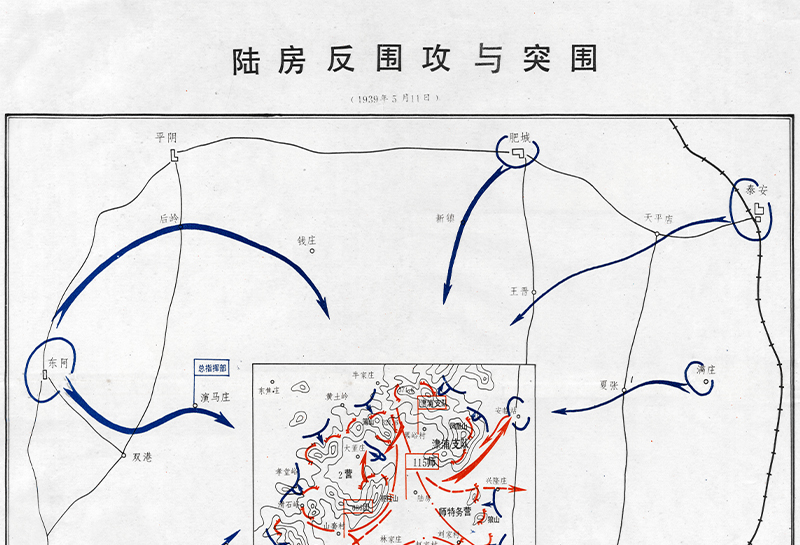 解放战争陆房反围攻与突围作战图
