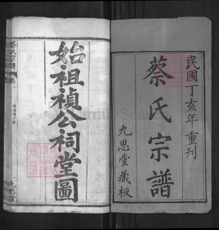 湖北省武汉市新洲区蔡氏九思堂族谱-蔡氏宗谱.pdf电子版插图1