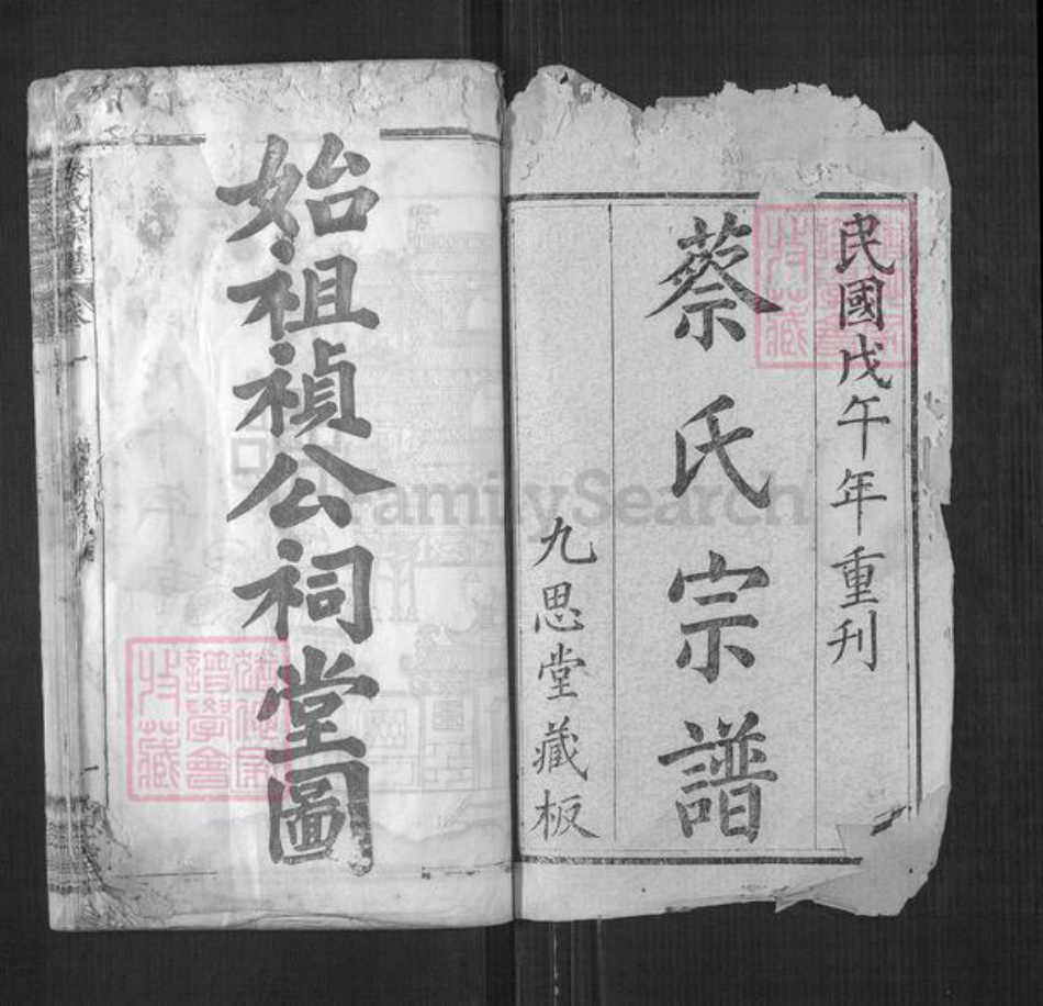湖北省黄冈市麻城市蔡氏九思堂族谱-蔡氏宗谱.pdf电子版插图1